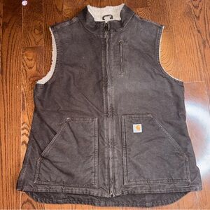 Carhartt Women's Duck Canvas Vest Sherpa Lining Size Large Outdoors